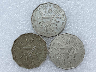 第一海外回流一元起拍收藏 散集专场  第311期 1982年澳大利亚50分纪念币 英联邦运动会 3枚