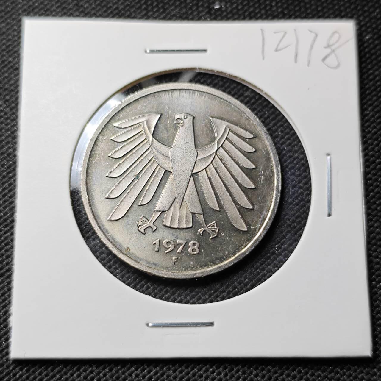 KK钱币收藏小铺  第412期 2月预留时间 周末发货 1978联邦德国5马克 精制币