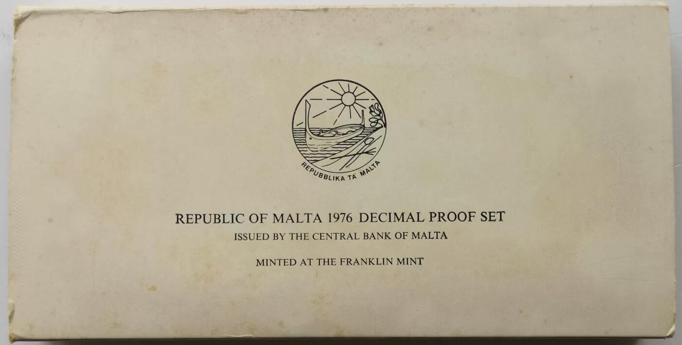 精品币专拍场 原盒证Proof-1 马耳他1976年精制硬币9枚套币全套1-2-3-5-10-50分
