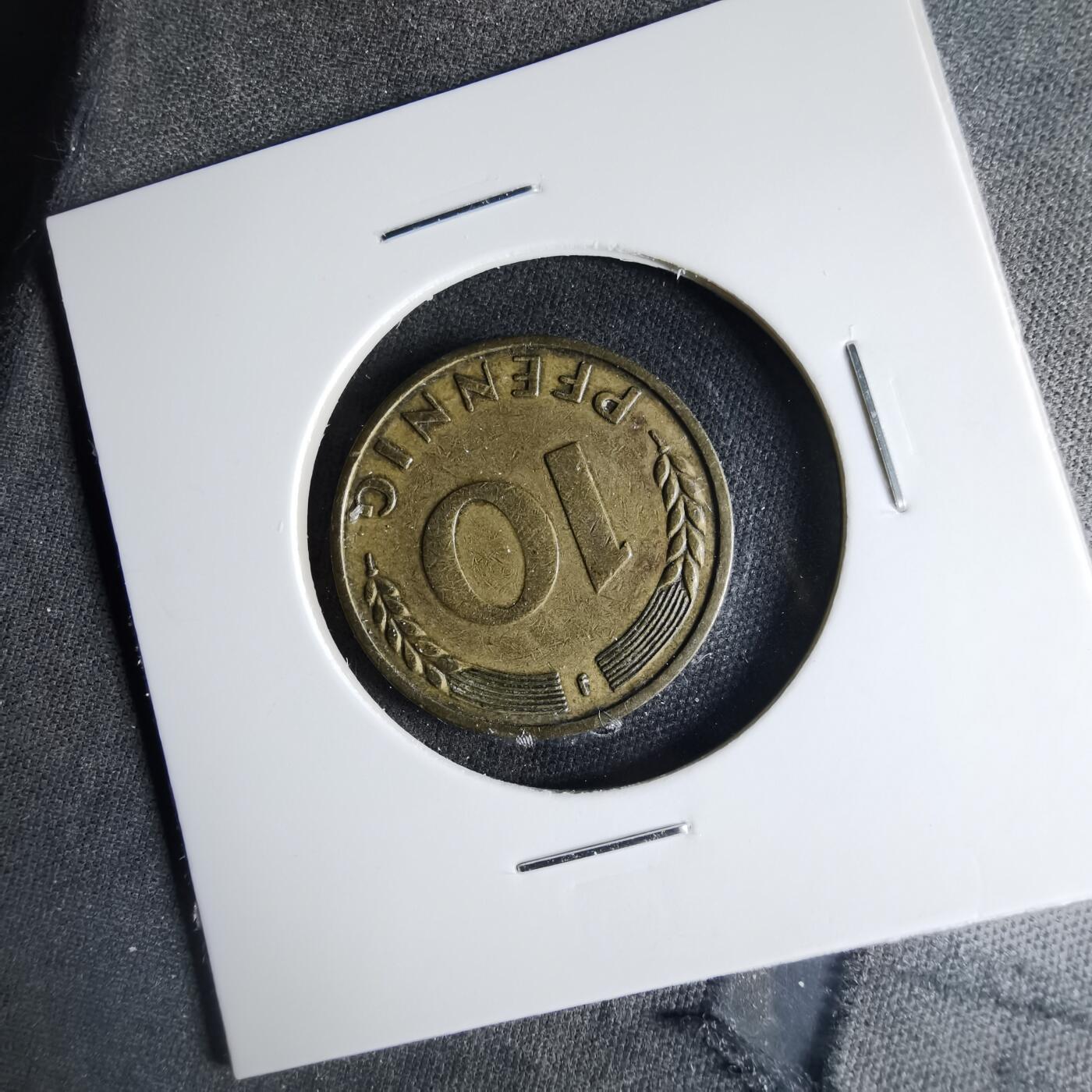 沼泽如烟--第1039场 德国1949年10芬尼银行版