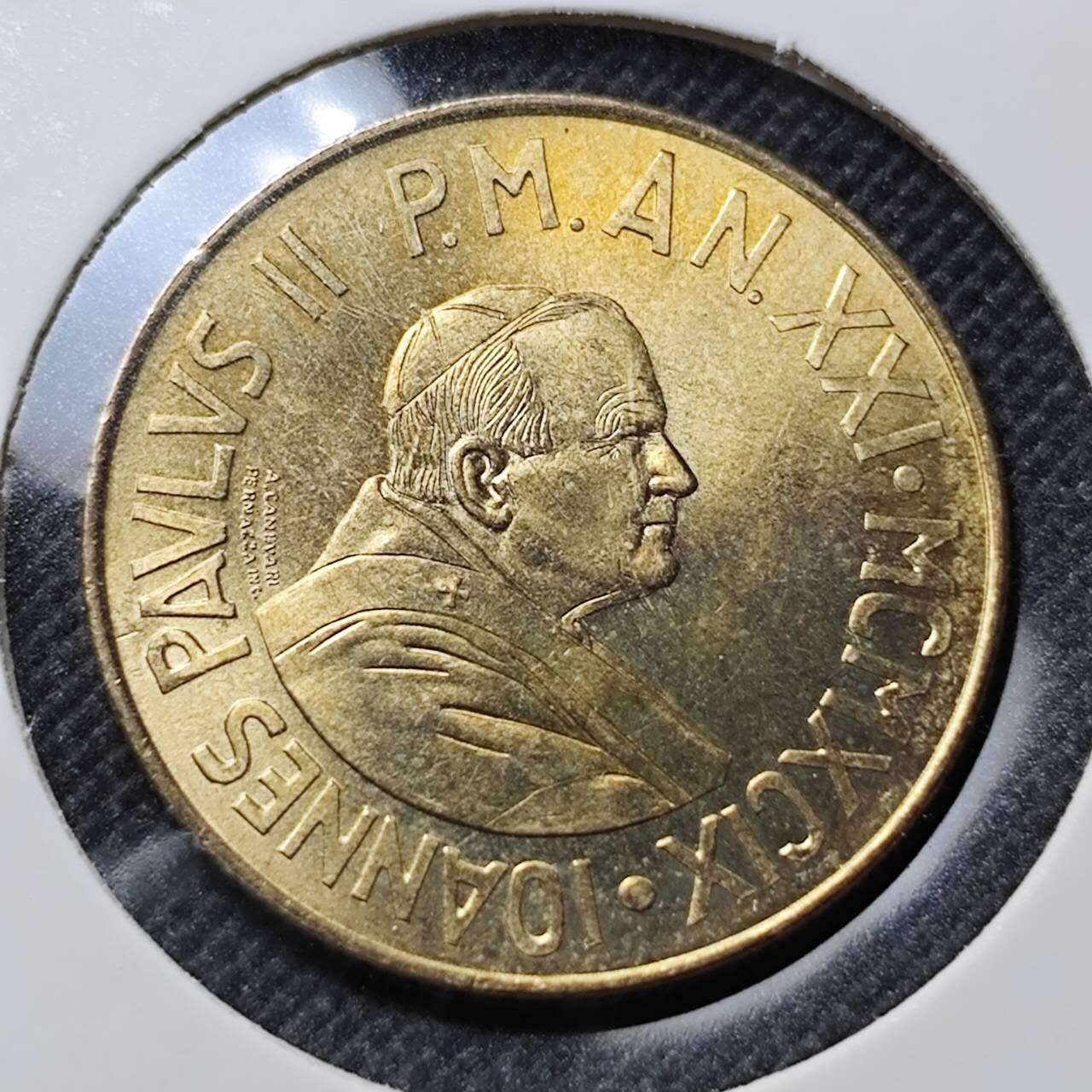 KK钱币收藏小铺  第412期 2月预留时间 周末发货 梵蒂冈200里拉 好品