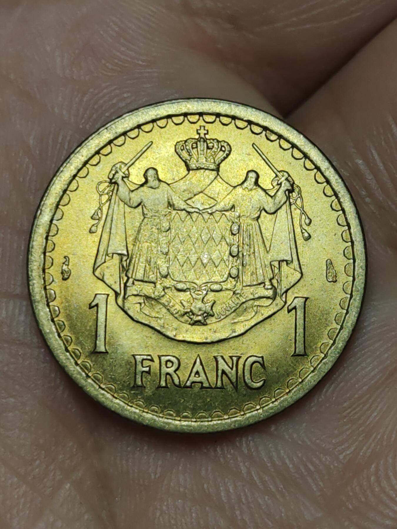 2026年第三十九场(总第二百零八场）外国好品散币场(免佣金) 少见好品–摩纳哥🇲🇨1945单年份1法郎(路易斯二世亲王时期，第四版)