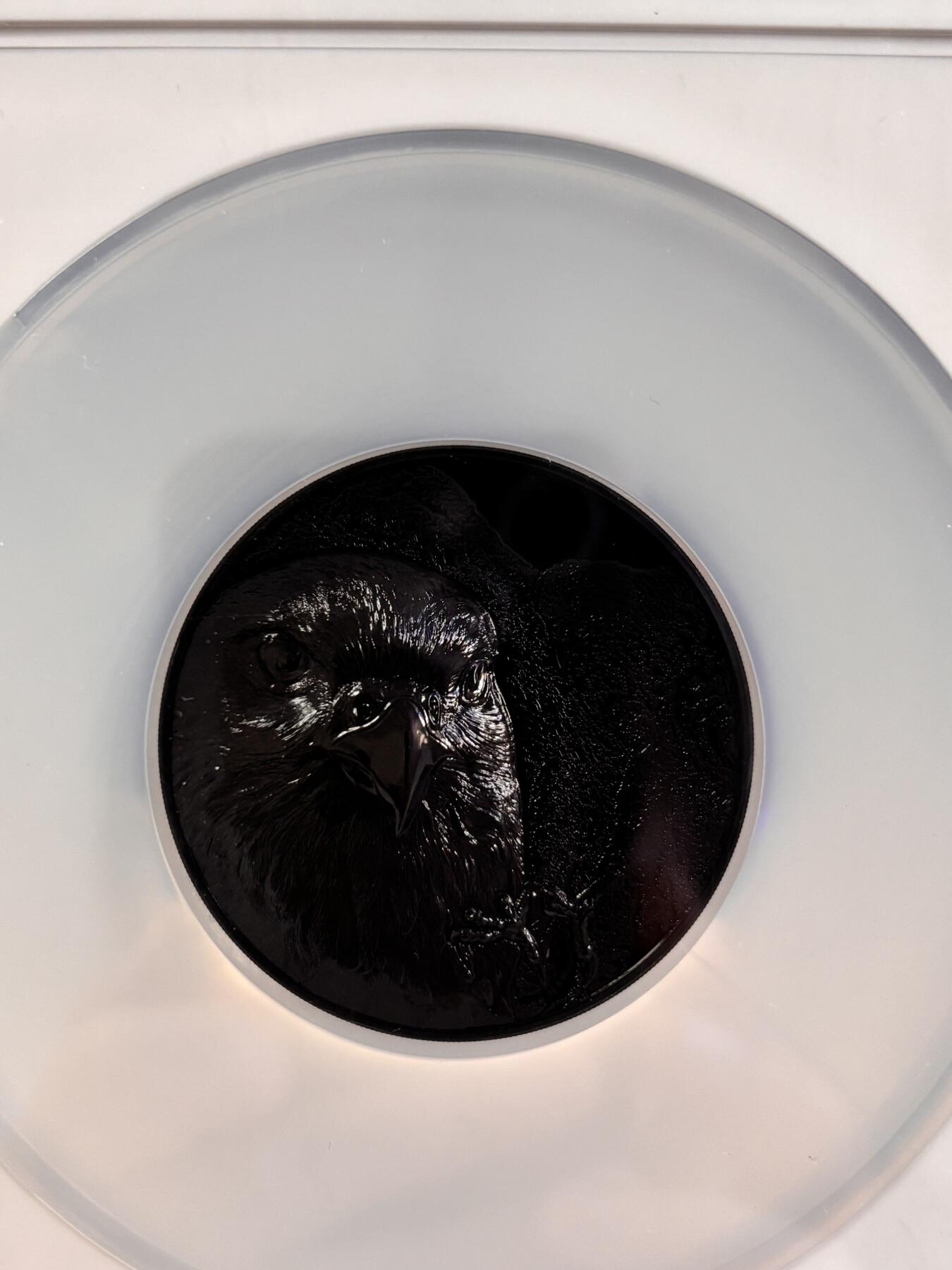 第196期拍卖 蒙古2023年动物猎鹰5盎司高浮雕钌化银币NGC-PF70，999银