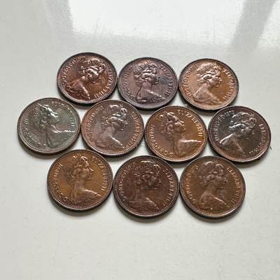 🌹外币初藏🌹🐯2026年第35场   每周二四六晚8️⃣点 接代拍 - 英国七十年代一便士10枚 好品 有PVC污染