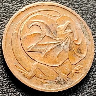 泉币菌-第218场-拍品多 请提前出价 - 1984年 英属 澳大利亚2分铜币 伞蜥蜴 斗篷蜥 伊丽莎白二世 21.5mm