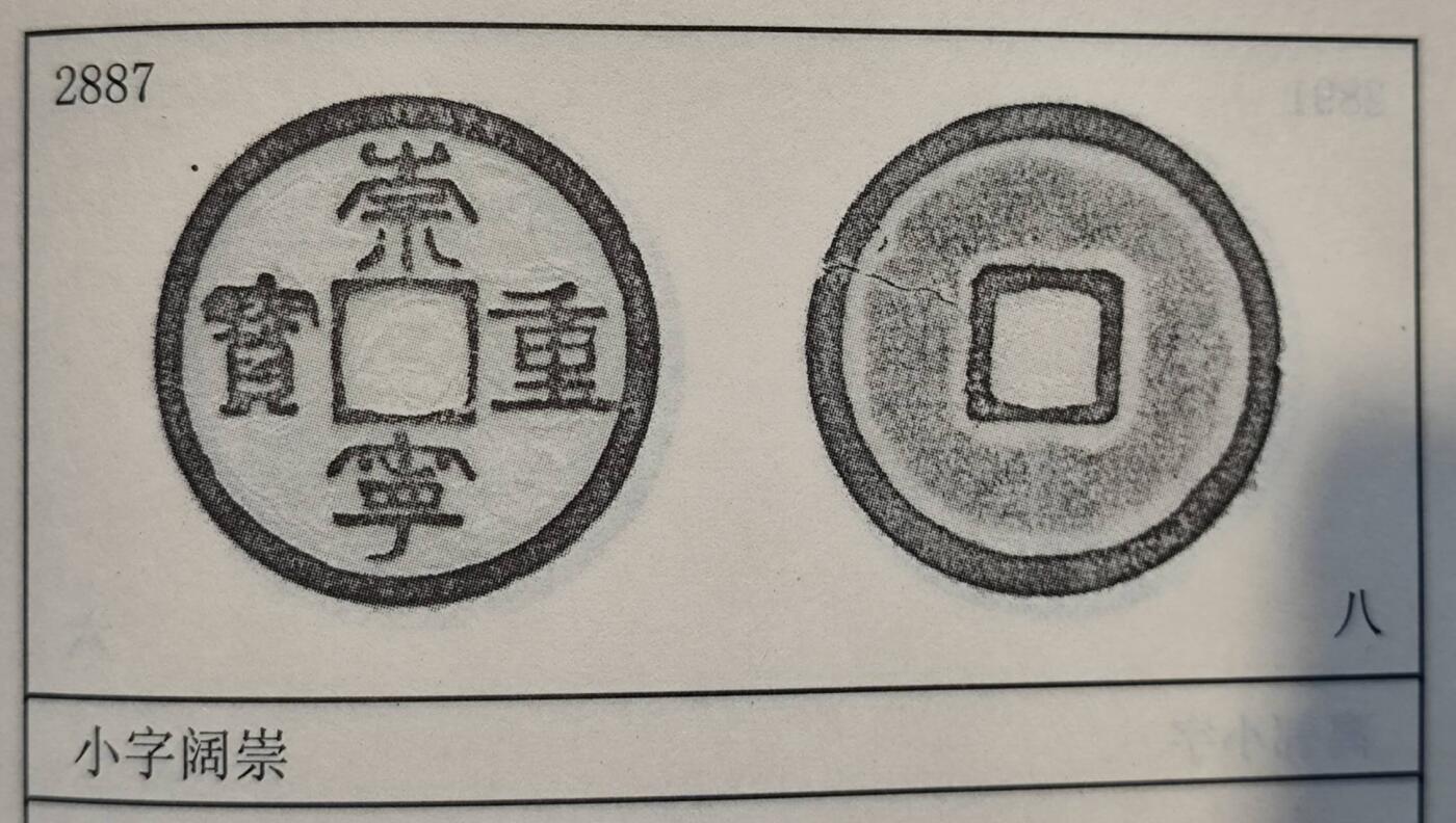 生坑美品崇宁重宝小字阔崇 