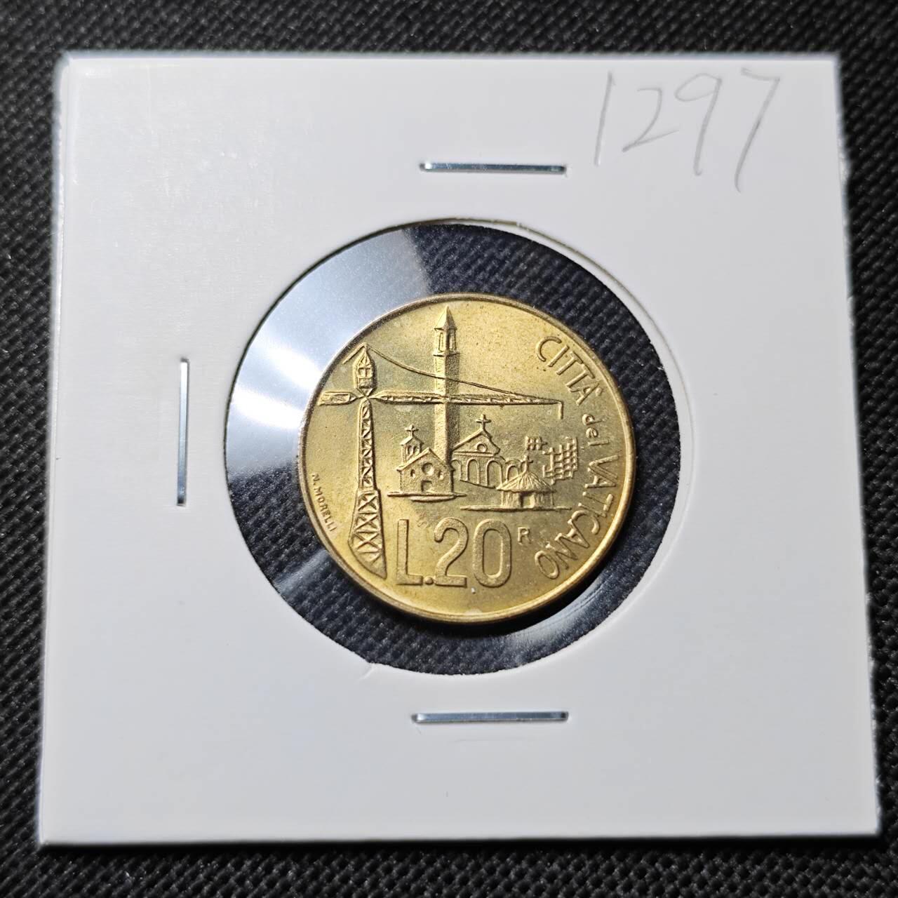 KK钱币收藏小铺  第412期 2月预留时间 周末发货 梵蒂冈20里拉 