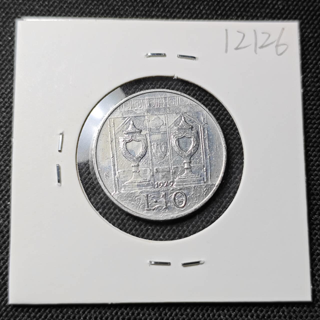 KK钱币收藏小铺  第412期 2月预留时间 周末发货 1979圣马力诺10里拉 少见