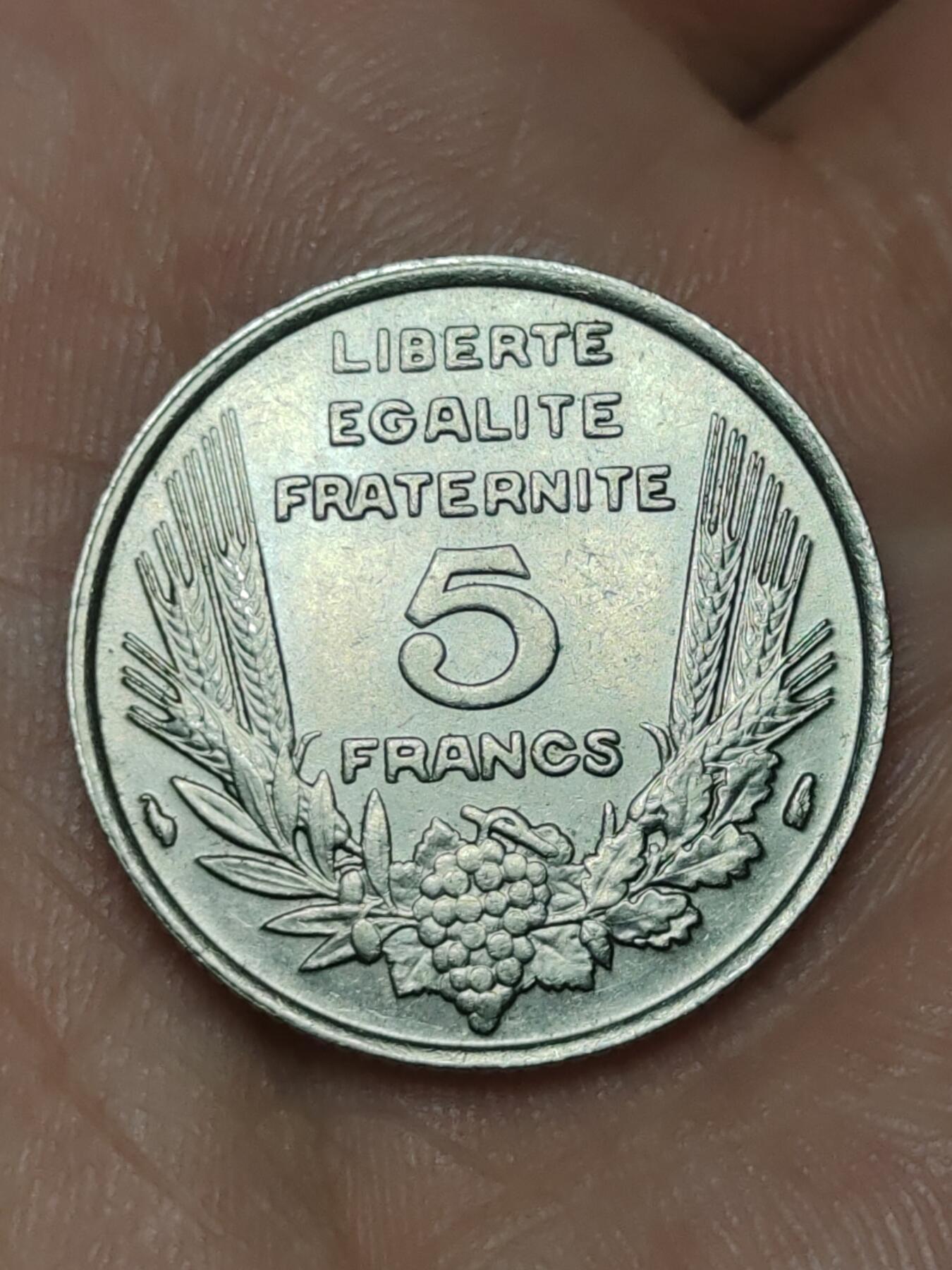 2026年第三十九场(总第二百零八场）外国好品散币场(免佣金) 少见好品–法兰西第三共和国1933单年份5法郎(第五版)