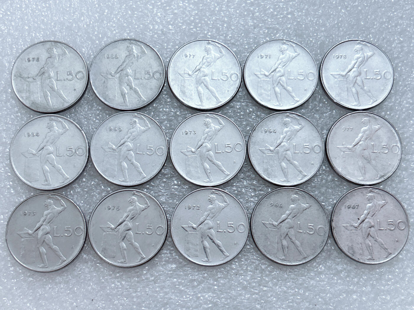 第一海外回流一元起拍收藏 散集专场  第310期 意大利50里拉不锈钢币 15枚