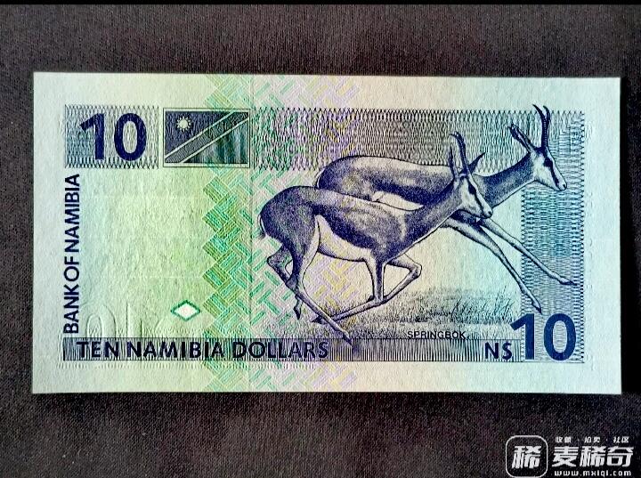 全新纳米比亚1993年首发A冠10元乱蛇号靓品纸币