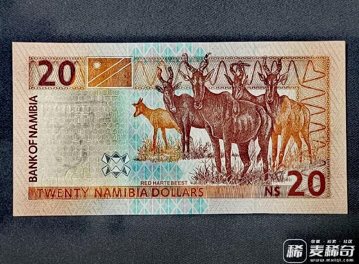 全新纳米比亚2006年J冠20元靓品纸币