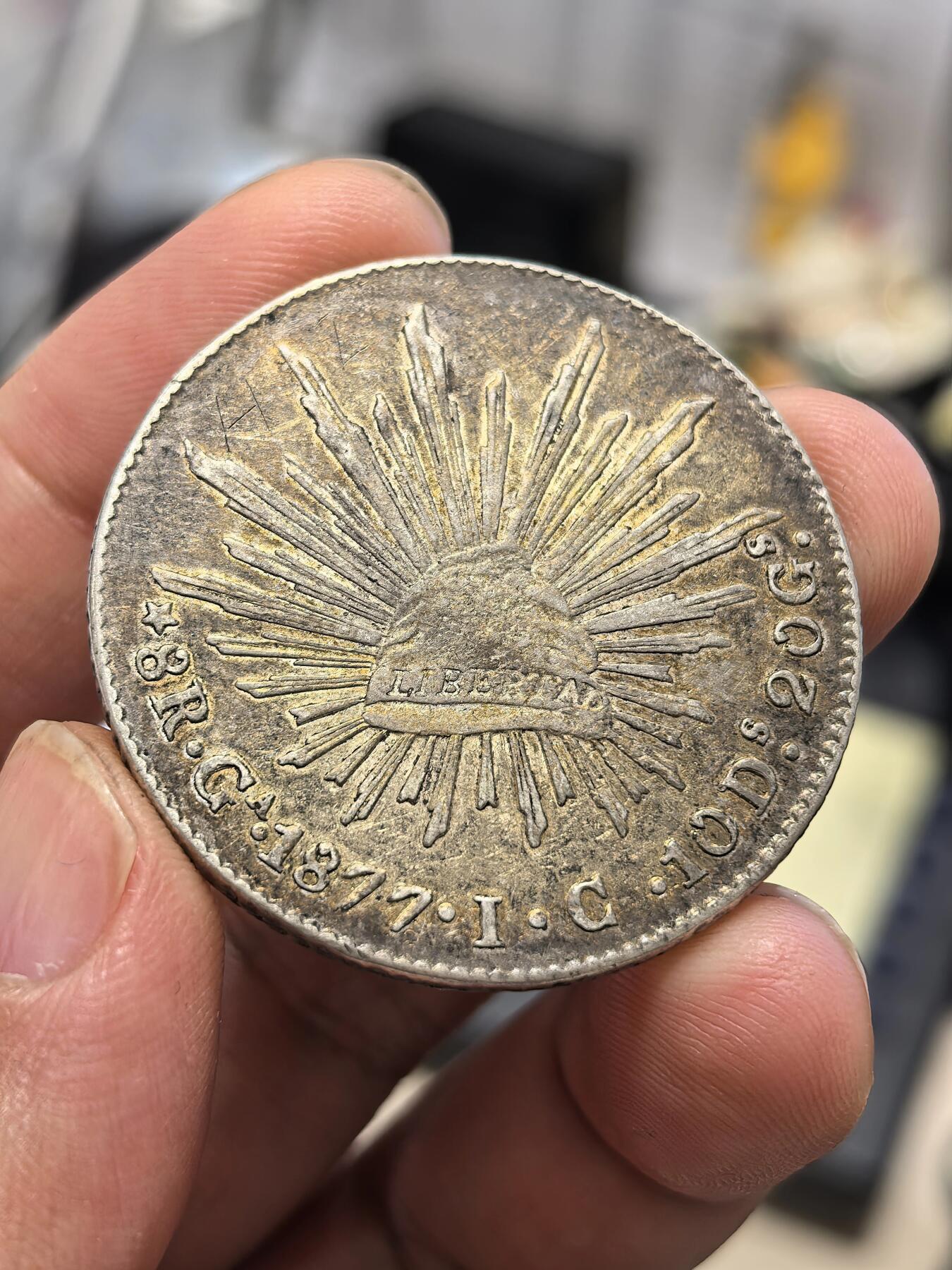 博洋堂世界钱币拍卖第167期（全场包邮） 墨西哥1877年GA IC版花边鹰洋 好品无戳带彩