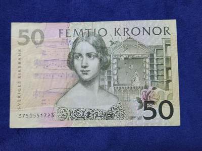 3月29号晚上8点 外国纸币自动截拍第48场 - 瑞典2003初版(无全息)50克郎
