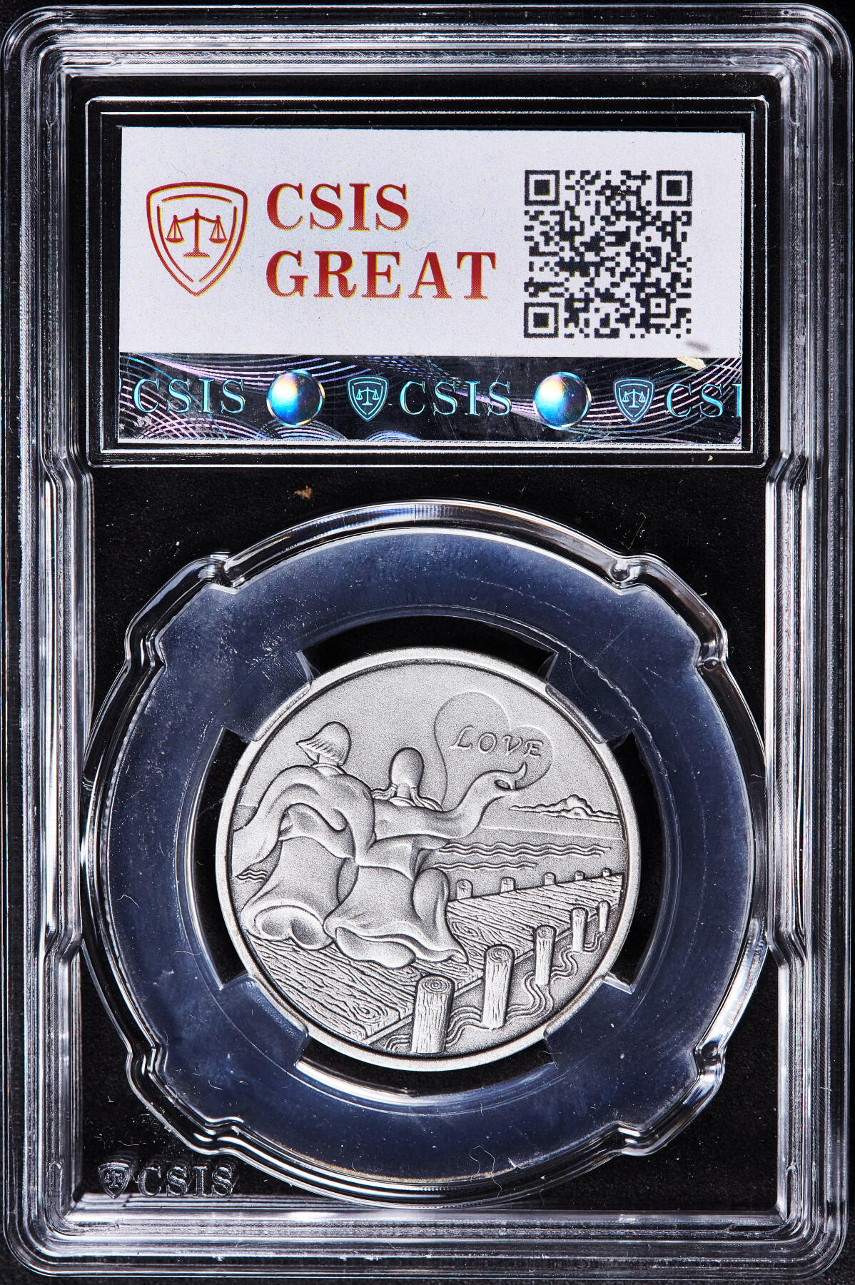 【俄甄集藏】2026年(050)04-01星期三 晚 19:30 全场包邮 日本2007年国际钱币设计大赛获奖“玫瑰之梦”银质复古纪念章，信泰 MS69，设计精美，重13.5克，999银，标签错误（上期被鸽，重新拍）