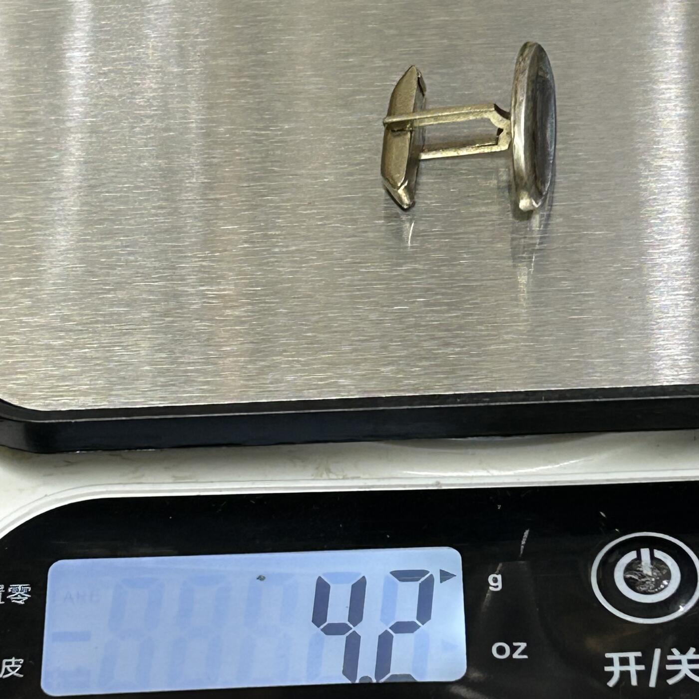 西秦中古拍卖第八十二期  海外回流纯银袖扣 有银标 重4.2克