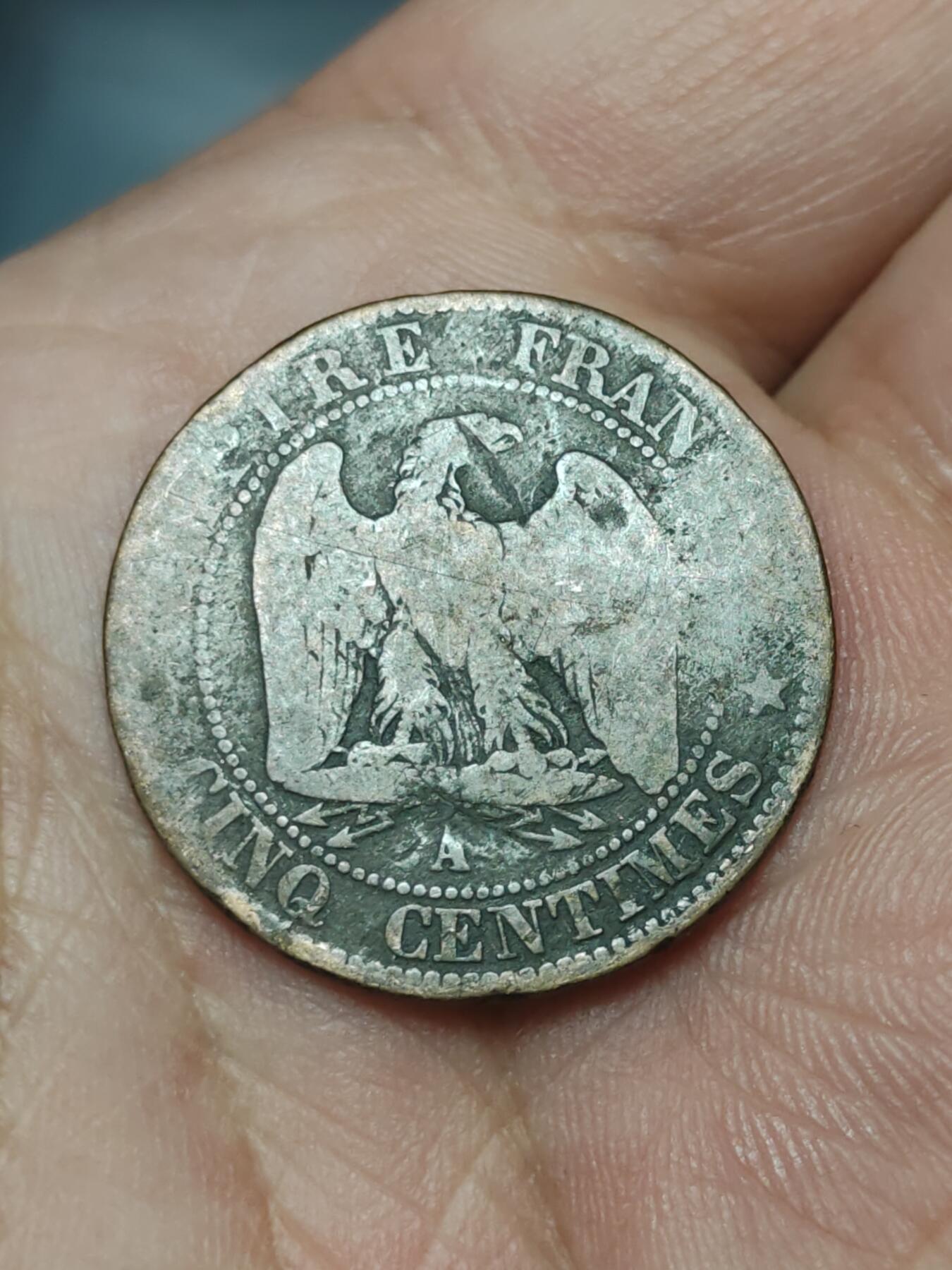 2026年第三十九场(总第二百零八场）外国好品散币场(免佣金) 法兰西第二帝国1854年5生丁(拿破仑三世第一版，A标巴黎造)