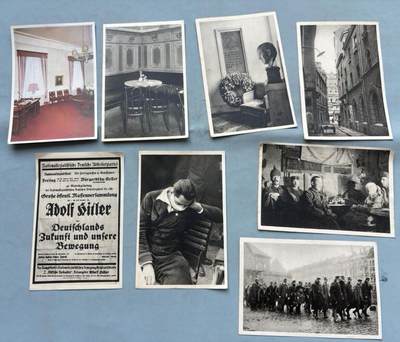 盛世勋华——号角文化勋章邮票专场拍卖第311期 - 1939德国烟草公司发行的政治宣传类收藏卡（Sammelbilder），属于第8册《Deutschland erwacht》（德国觉醒），核心主题是美化小胡子夺权过程。包括早期在慕尼黑、纽伦堡等地的集会与街头斗争 ，1923年啤酒馆政变、1930年国会选举等关键事件