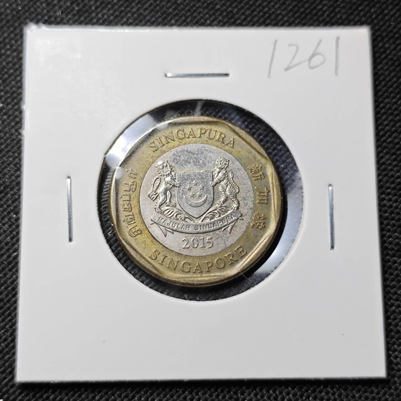 KK钱币收藏小铺  第412期 2月预留时间 周末发货 2015新加坡1元 