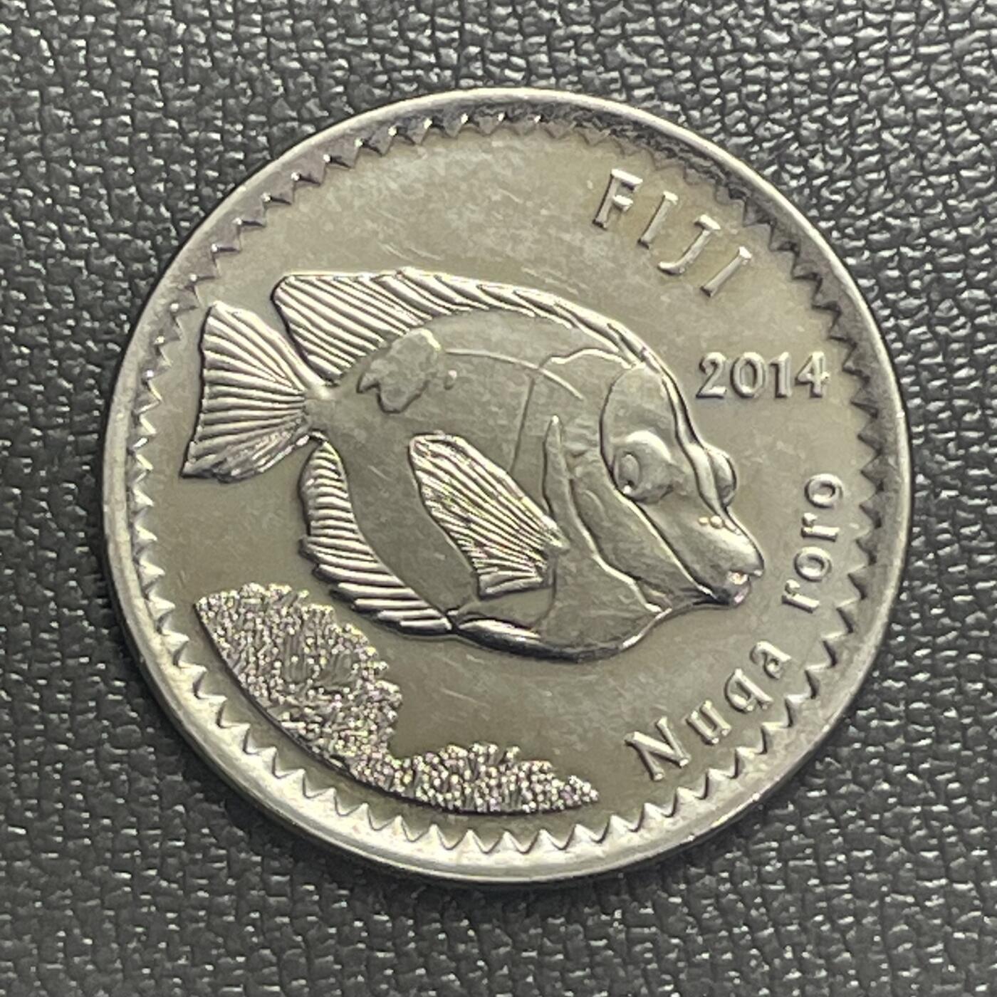 回流0406 斐济2014年5分 蓝刺尾鱼（也叫蓝塘鱼/紫蓝吊）