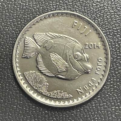 回流0406 - 斐济2014年5分 蓝刺尾鱼（也叫蓝塘鱼/紫蓝吊）