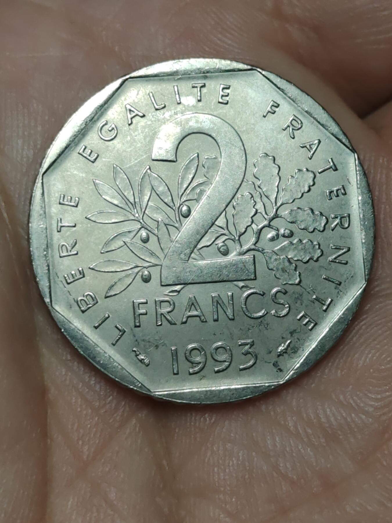 2026年第三十九场(总第二百零八场）外国好品散币场(免佣金) 法国🇫🇷1993单年份2法郎(二战时期法国抵抗运动的核心领袖，让·穆兰逝世50周年纪念币)