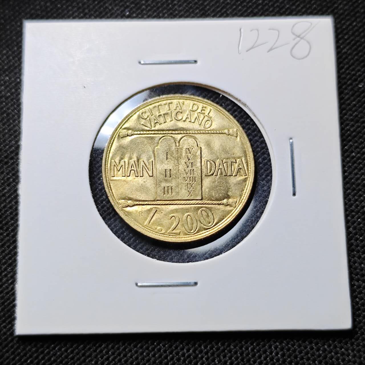 KK钱币收藏小铺  第412期 2月预留时间 周末发货  梵蒂冈200里拉