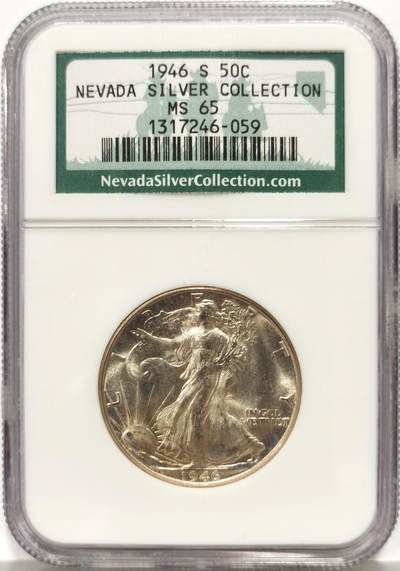 博洋堂世界钱币拍卖第167期（全场包邮） - NGC MS65 美国1946 S 行走女神半圆 麦稀奇所见最高分 老盒严评 源自于内华达收藏 收藏好物-1