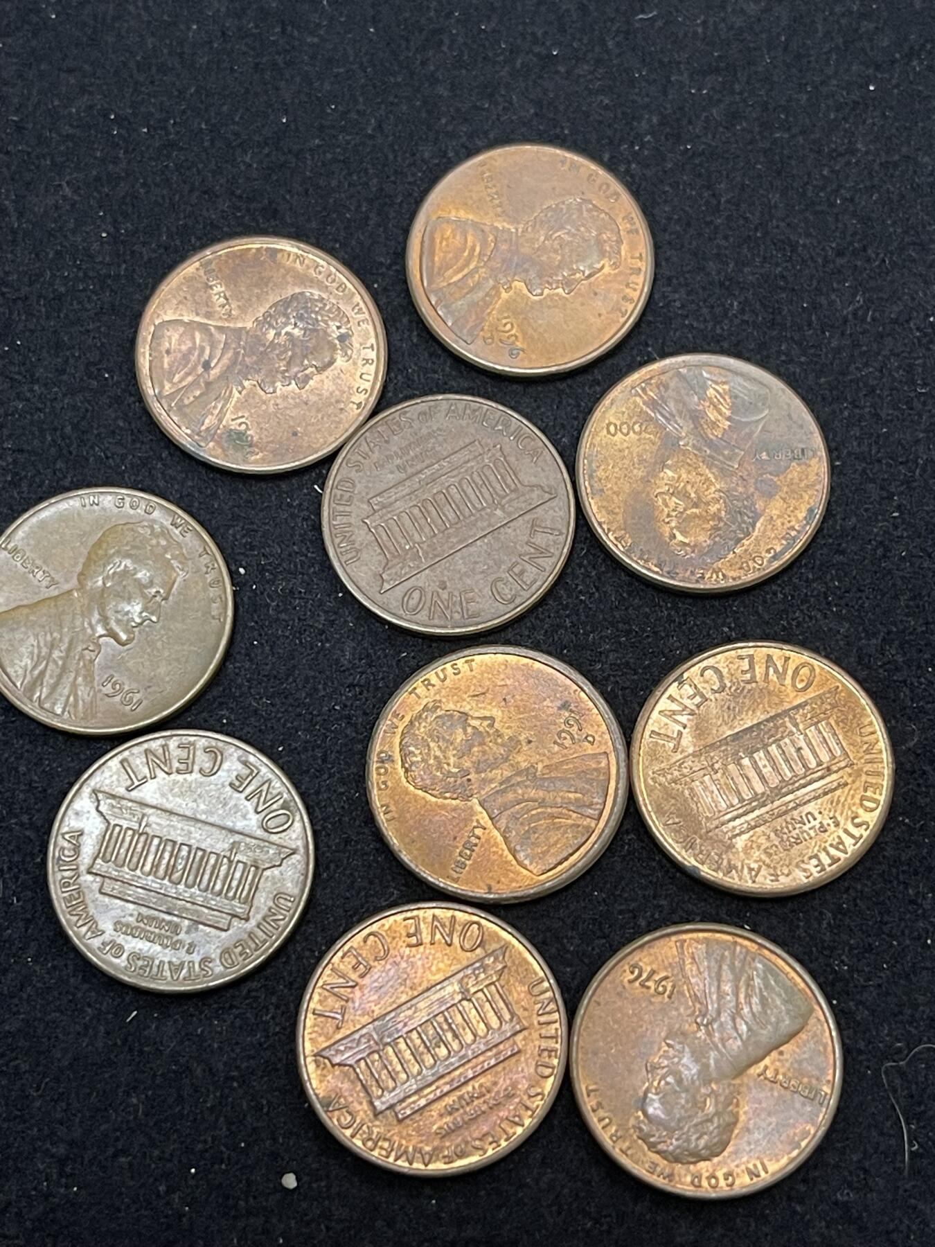 限时免佣！春季钱币邮票杂项专场拍卖-第二期 一美分林肯头硬币 一组10枚