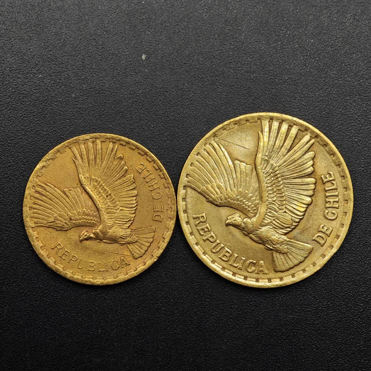 【淘币小摊】实时拍第八百八十六拍   散币场    每周一统一发货 智利1965年2-5分铜币2枚