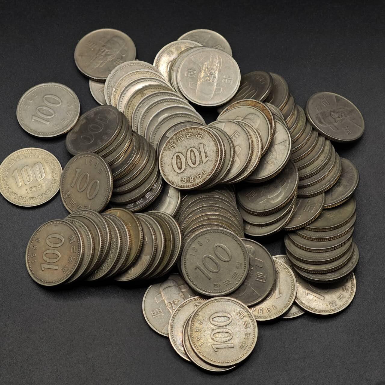 【淘币小摊】实时拍第八百八十六拍   散币场    每周一统一发货 韩国100元100枚