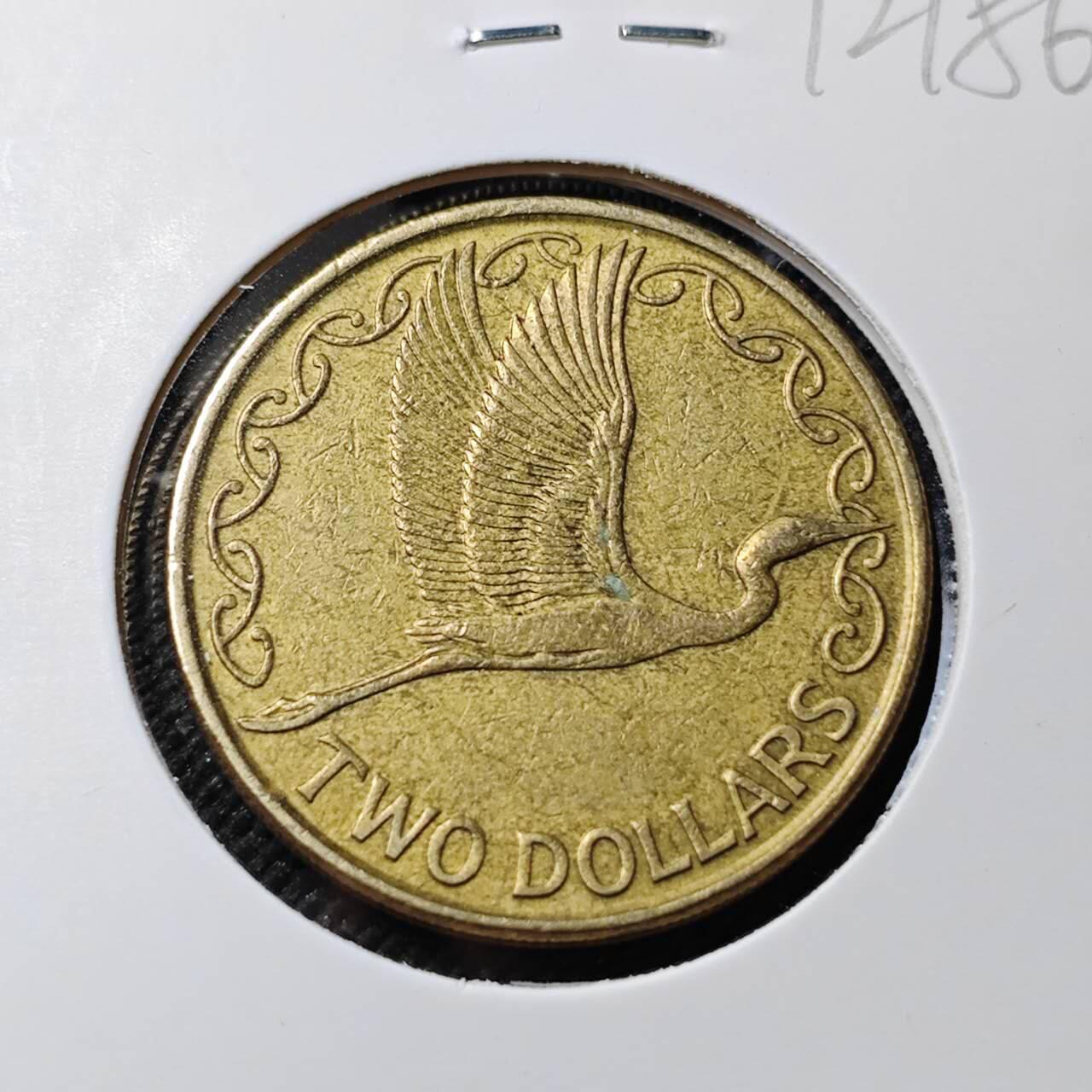 KK钱币收藏小铺  第412期 2月预留时间 周末发货 1990新西兰2元 