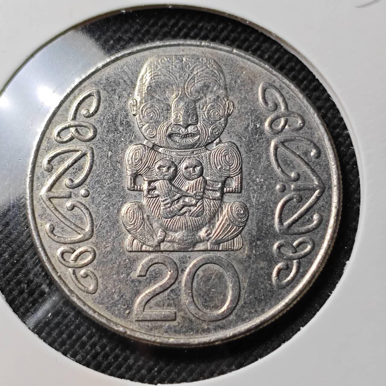 KK钱币收藏小铺  第412期 2月预留时间 周末发货 2004新西兰20分 大版