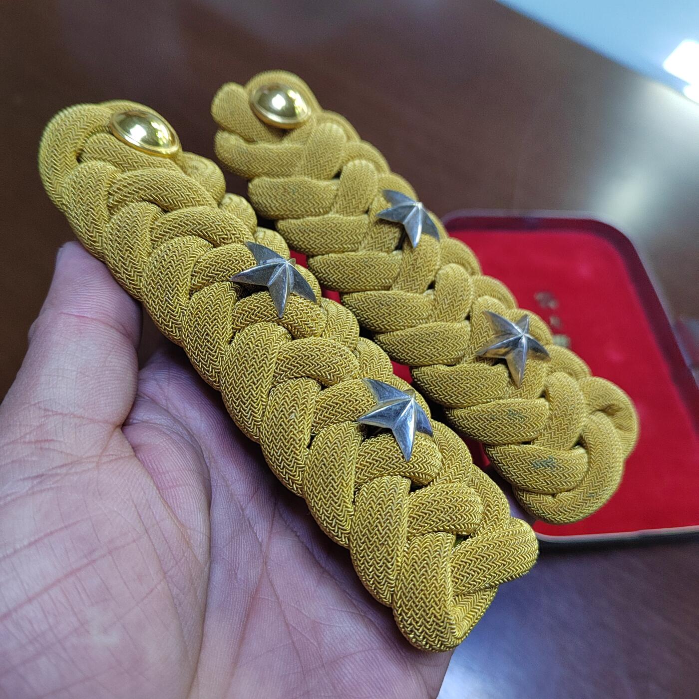 PCAI钱币  31-793  钱币书籍小专场 旧日本肩章一副  状态如图带原盒