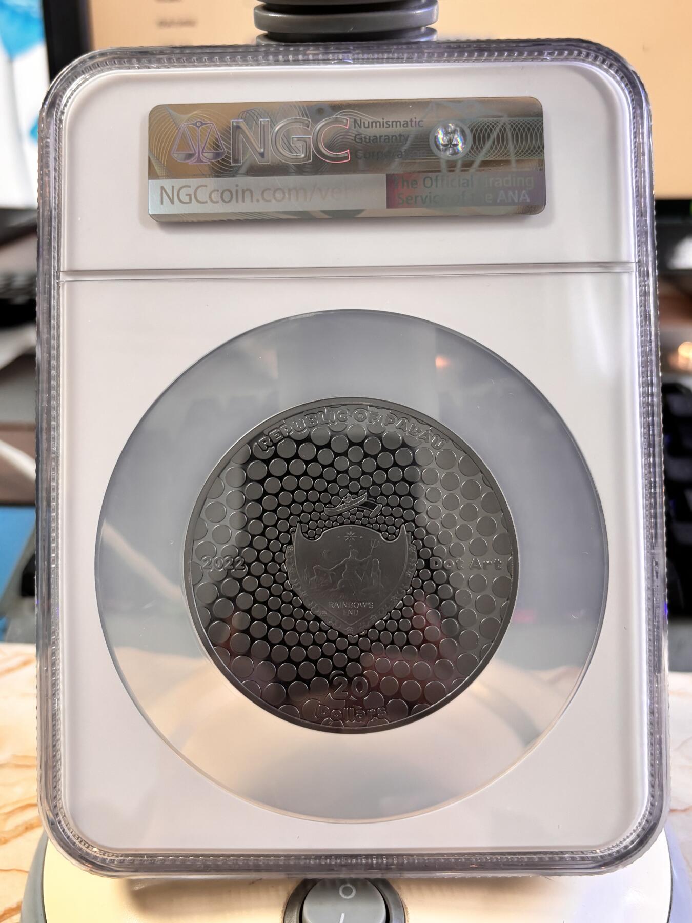 第196期拍卖 帕劳2022年点画埃及金字塔3盎司彩银币NGC-PF70首，999银，发行333枚