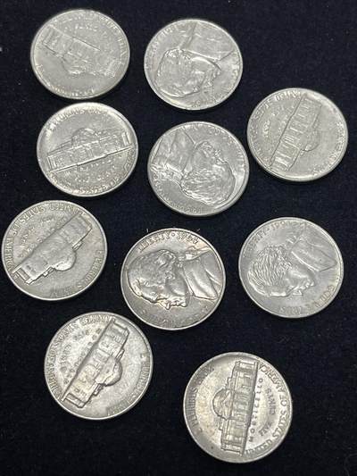 限时免佣！春季钱币邮票杂项专场拍卖-第二期 - 5美分硬币杰斐逊 一组10枚