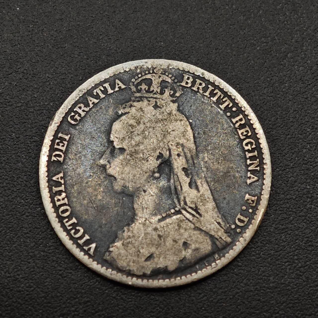 【淘币小摊】实时拍第八百八十五拍   小银币场    每周一统一发货 英国1892年维多利亚6便士银币