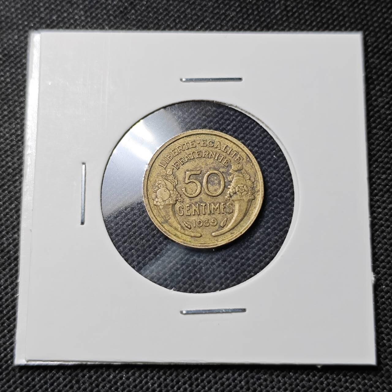KK钱币收藏小铺  第412期 2月预留时间 周末发货 1939法国50分 