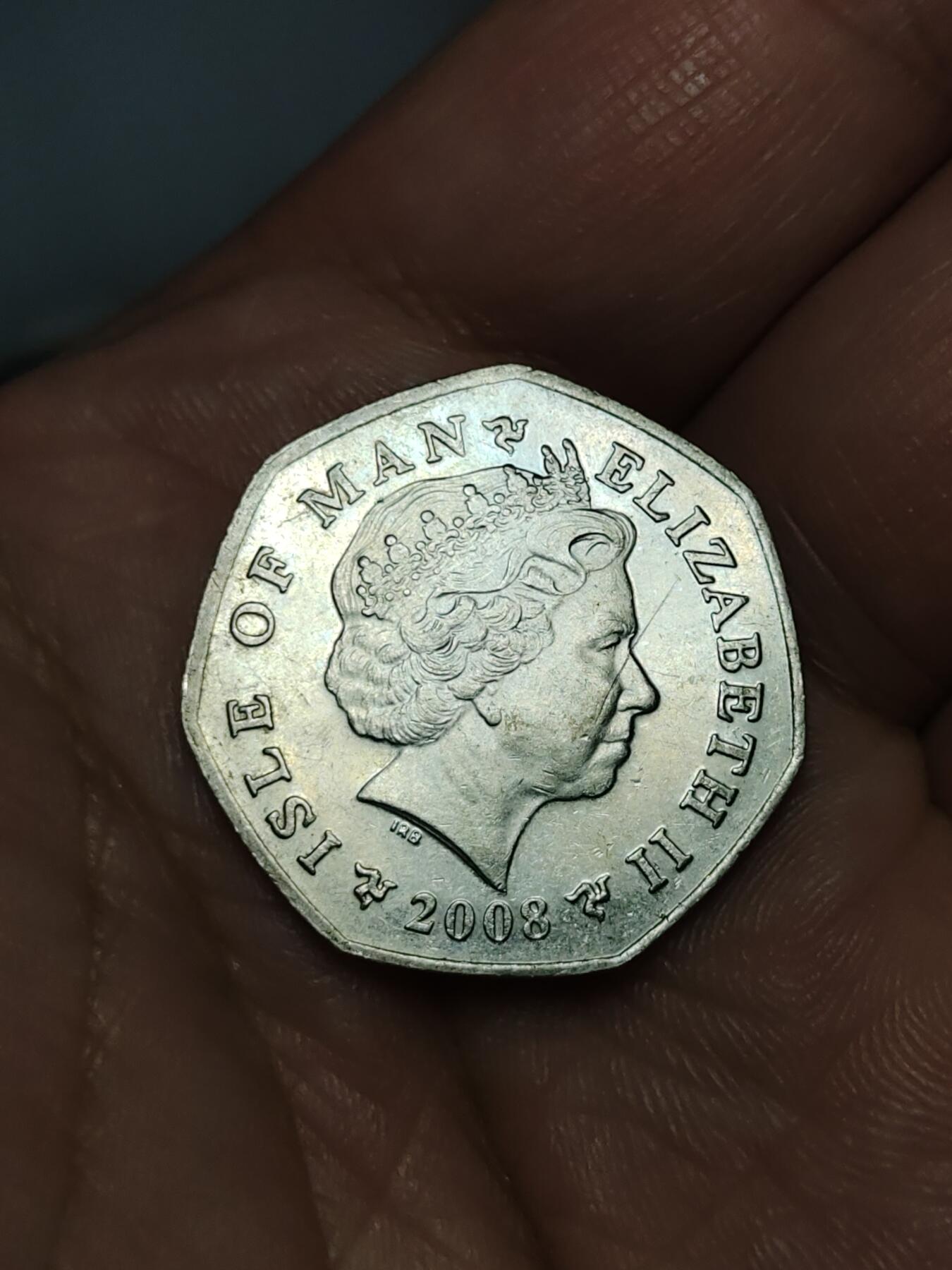 2026年第三十九场(总第二百零八场）外国好品散币场(免佣金) 英属马恩岛🇮🇲2008年50便士(伊丽莎白二世老年第三套)