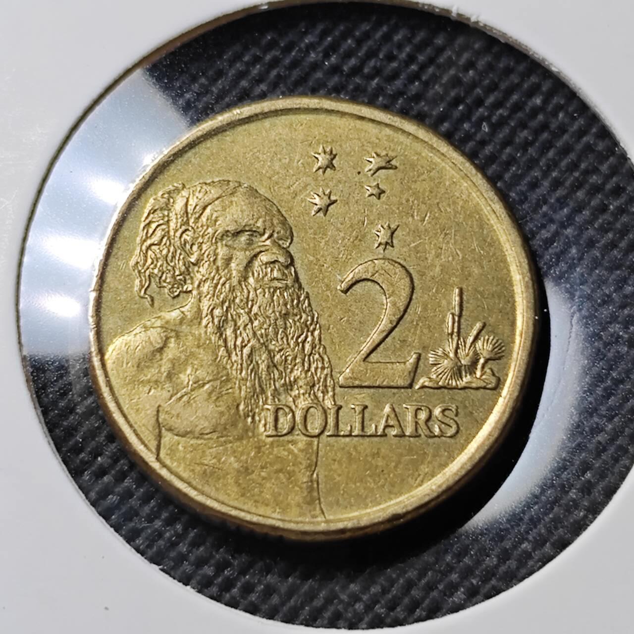 KK钱币收藏小铺  第412期 2月预留时间 周末发货 2001澳大利亚土著人2元