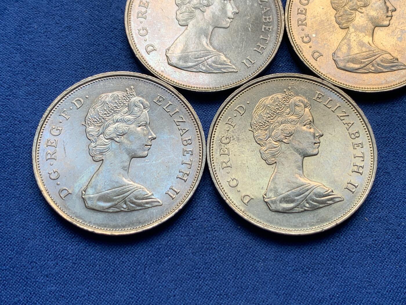 《竞宝斋》第476场 周日，周一 2场连拍 （全场包邮）欢迎送拍 四枚一组 英国 1981年 戴安娜王妃大婚纪念克朗，状态不错，光度也好