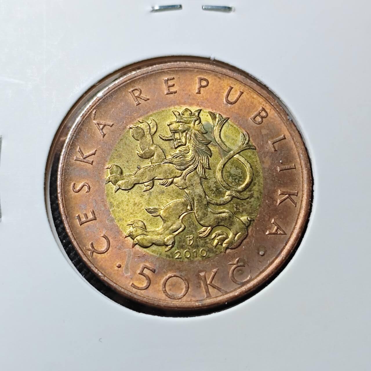 KK钱币收藏小铺  第412期 2月预留时间 周末发货  2010捷克50克朗 好品