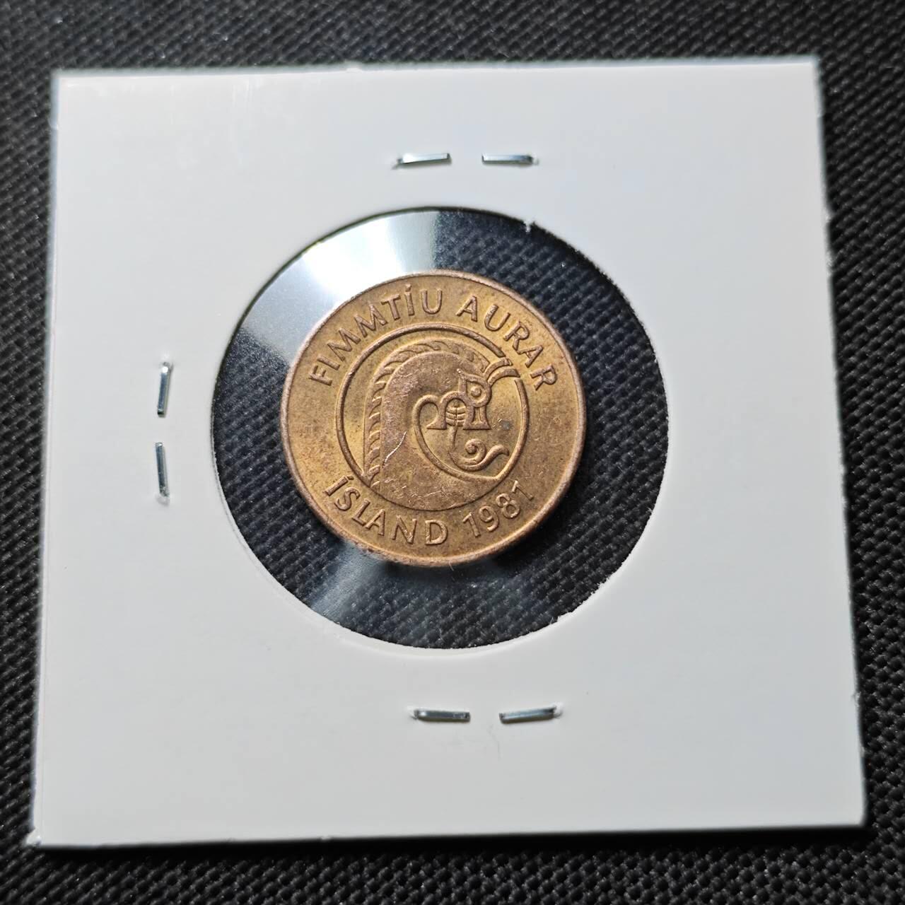 KK钱币收藏小铺  第412期 2月预留时间 周末发货  冰岛50奥拉铜币