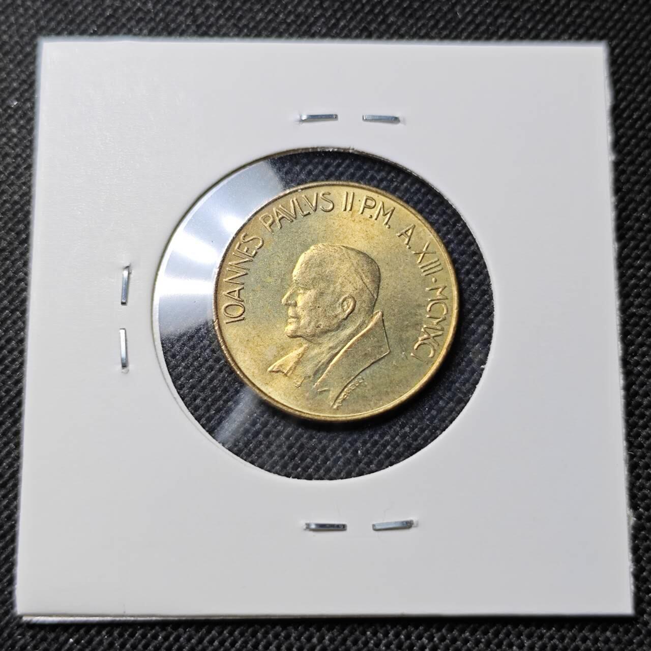 KK钱币收藏小铺  第412期 2月预留时间 周末发货 梵蒂冈20里拉 