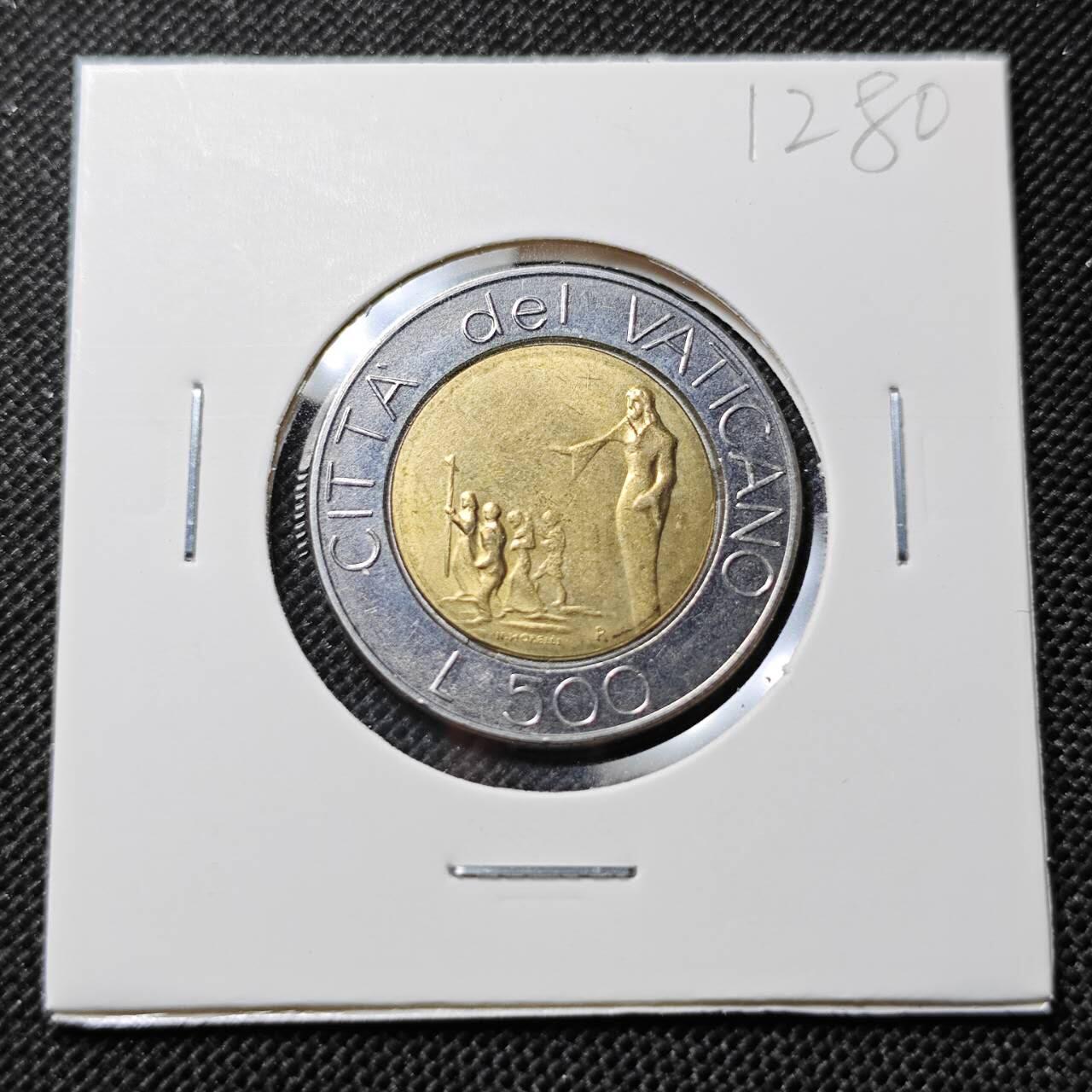 KK钱币收藏小铺  第412期 2月预留时间 周末发货 梵蒂冈500里拉 