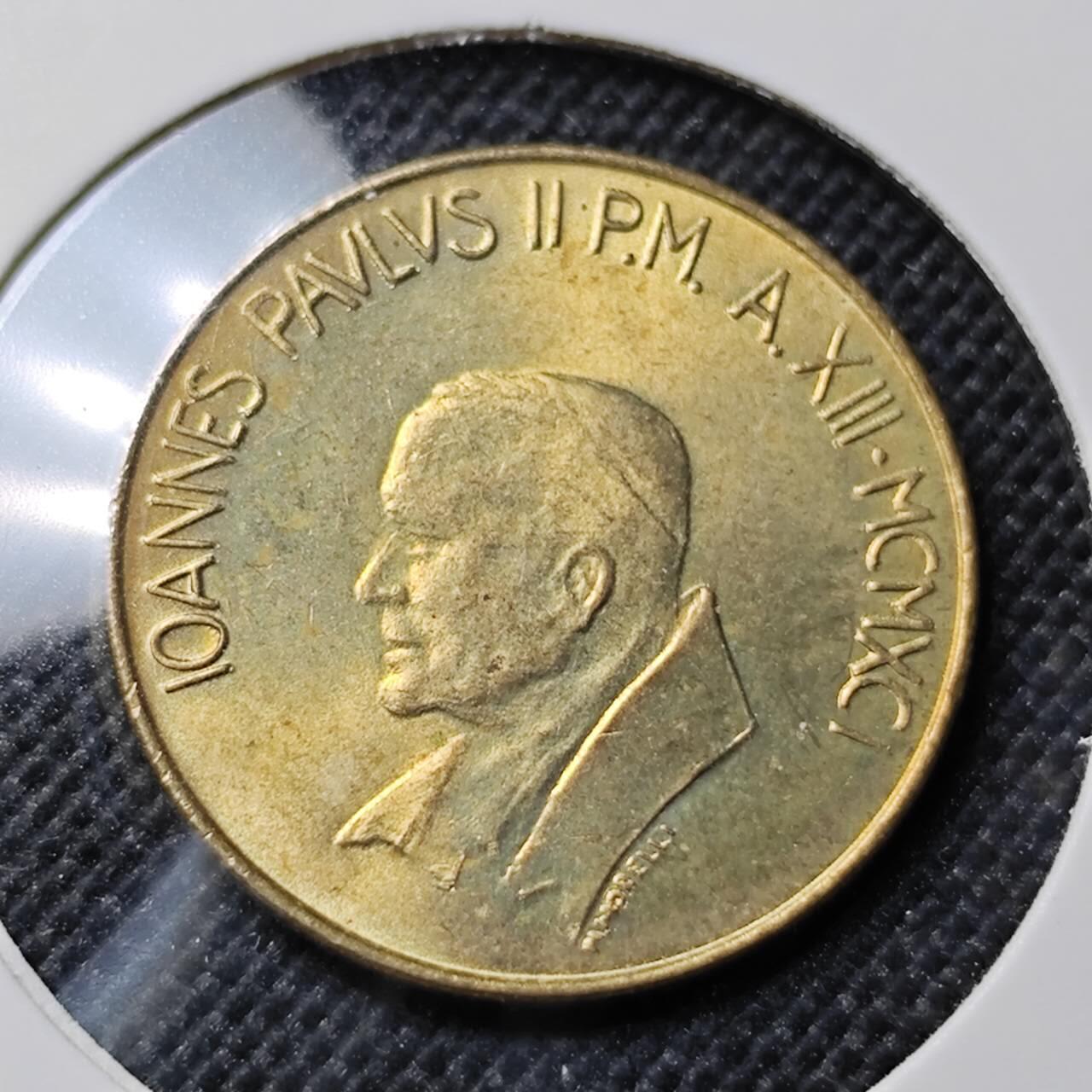 KK钱币收藏小铺  第412期 2月预留时间 周末发货 梵蒂冈20里拉 