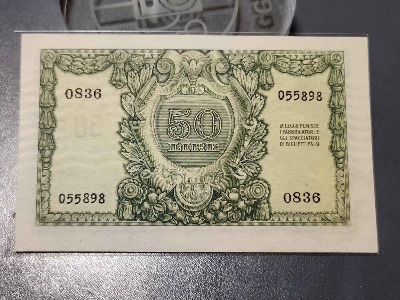 3月30号晚上8点 中外纸币自动截拍第49场 意大利50新品