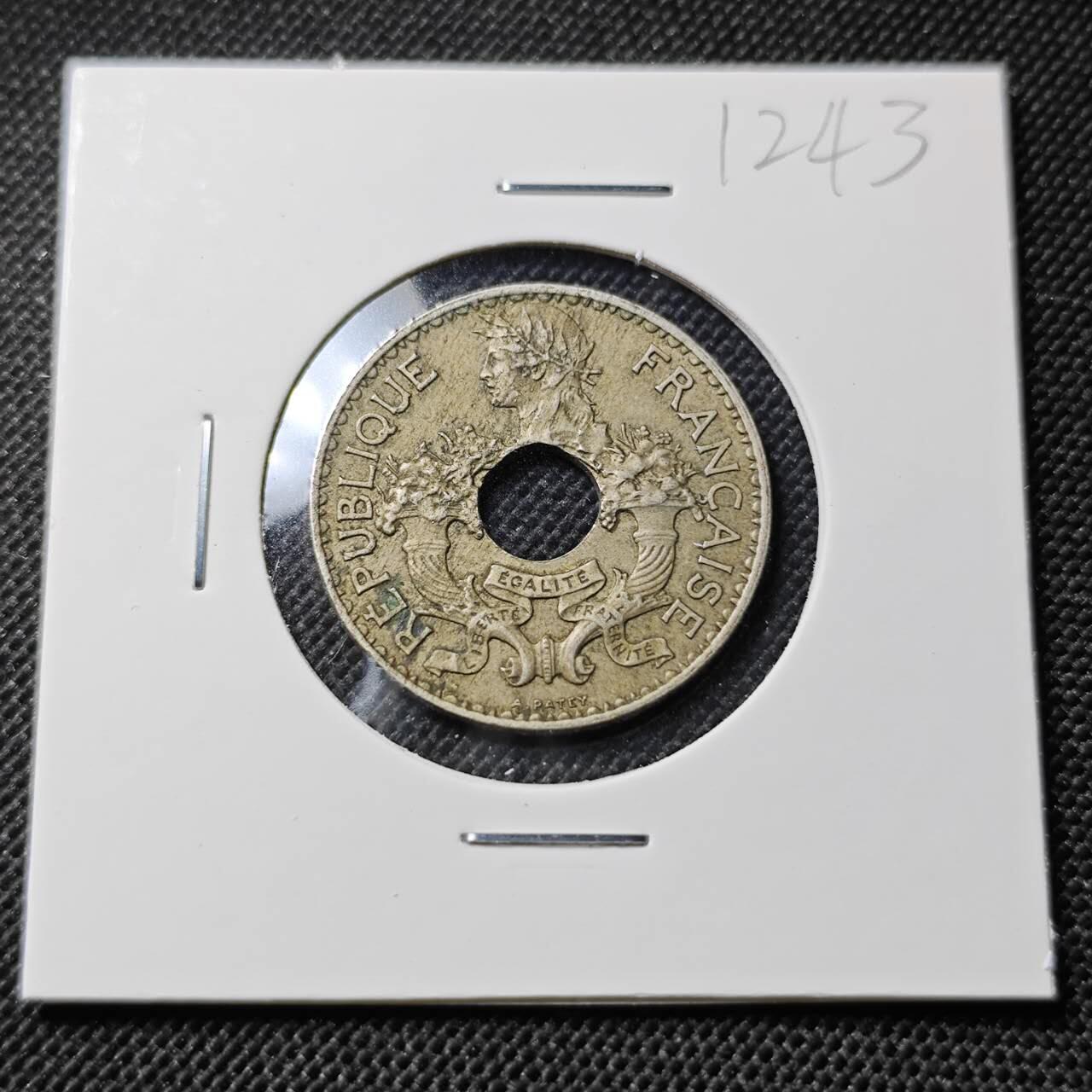 KK钱币收藏小铺  第412期 2月预留时间 周末发货 1939法属印度支那5分