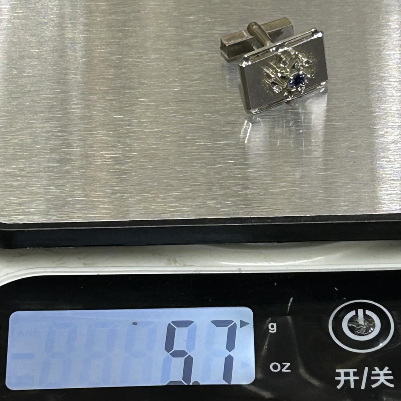 西秦中古拍卖第八十二期  海外回流纯银袖扣 有银标 重5.7克