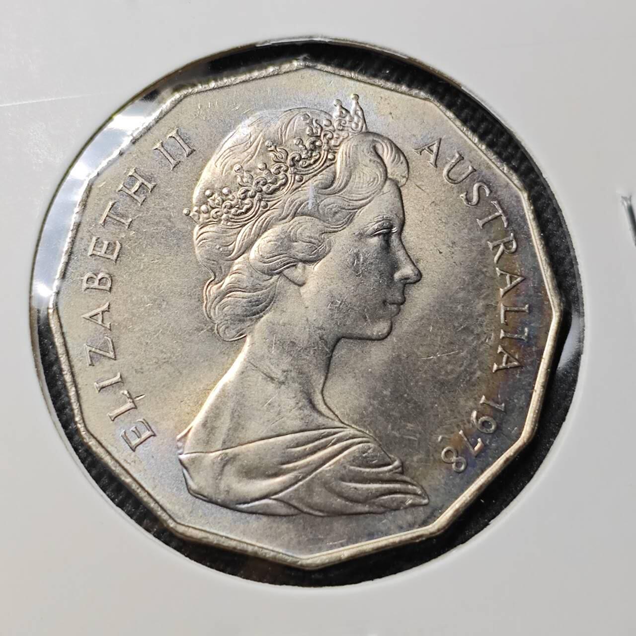 KK钱币收藏小铺  第412期 2月预留时间 周末发货 1978澳大利亚50分 好品